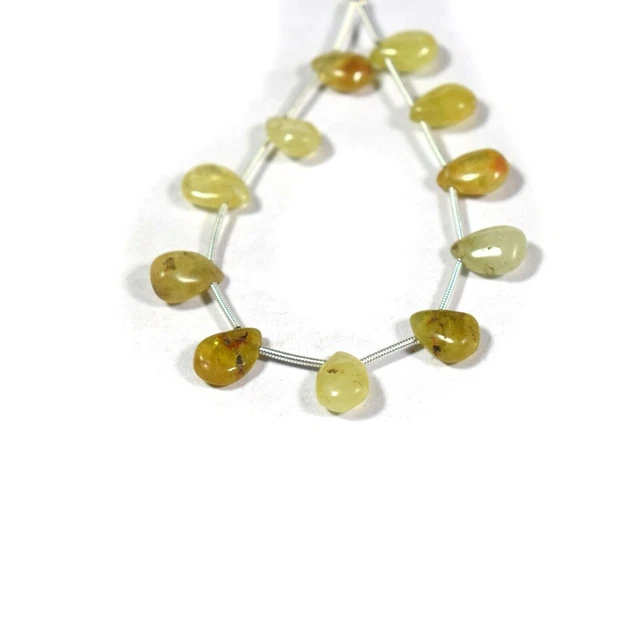 Genuine A++ Green Garnet Smooth Pear Gemstone 6" Untreated Craft Making Beads