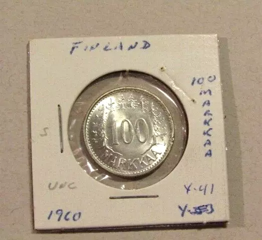 Finland 1960 100 Markkaa unc Silver Coin