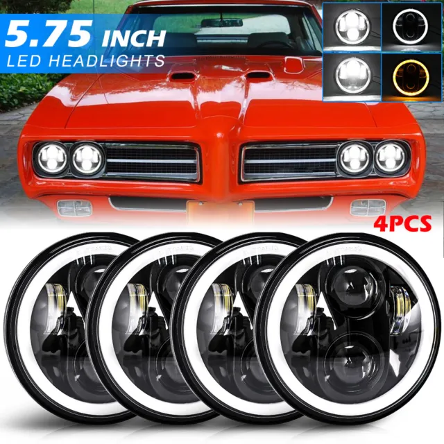 4x 5 3/4" 5.75" LED Headlights HI/LO DRL for Pontiac GTO Grand Prix Firebird