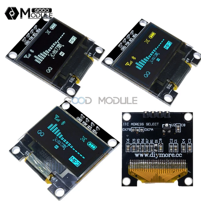 0.96& I2C 4PIN 128X64 OLED IIC Serial LCD LED Display Module White ...