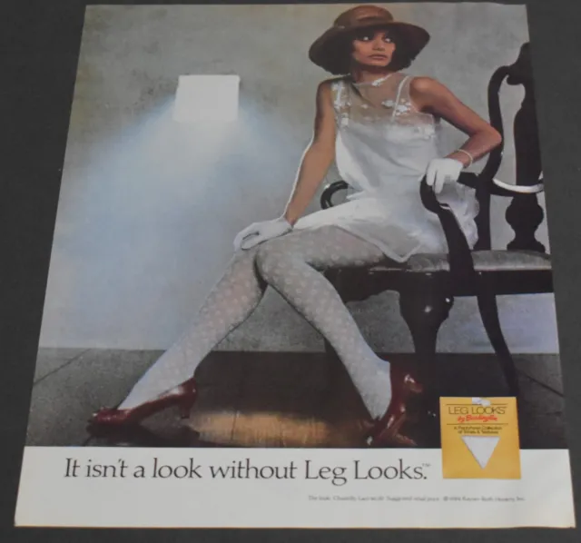 1983 Print Ad Sexy Heels Fashion Lady Long Legs Brunette Burlington Hosiery art