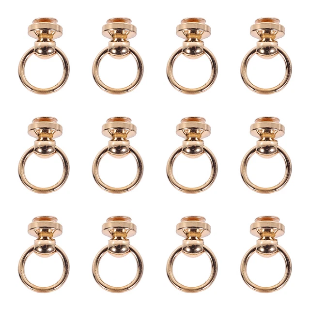 12 Pcs Bag Buckle D Ring Stud Screw Studs Rivets D Ring Suitcase Wallet Strap