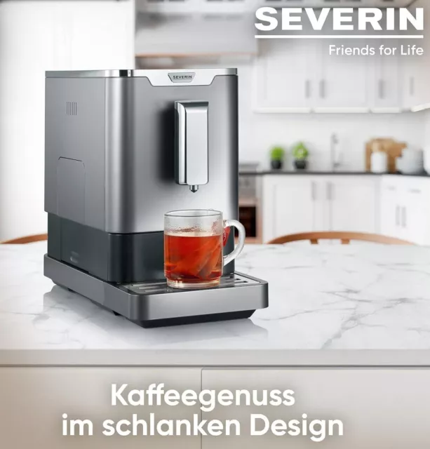 Severin KV 8090.142 Kaffeevollautomat 1350W 19Bar 1,1L 160gr Touch Display Silbe