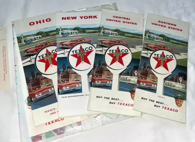 Vintage 1961 Texaco Tour Kit Maps & Travel Brochures Ohio New York USA