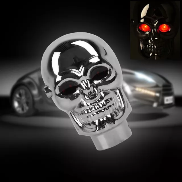 Blue/Red LED Skull Head Gear Car Shift Knob Shifter Lever MT Manual Transmission 2
