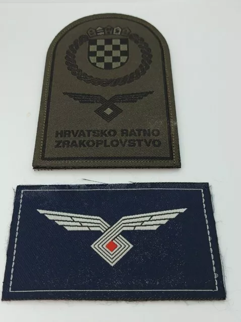 Croatian army HV, armed forces, Croatian Air Force, Vintage patch - 2 pcs !