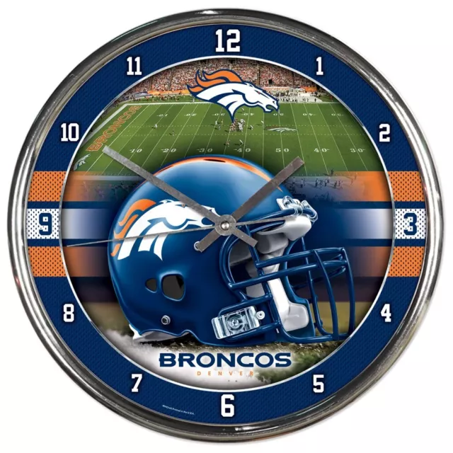 NFL Chrome Uhr Wanduhr Denver Broncos