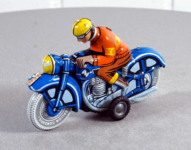 BD981 ANCIEN MOTO à clé en Tole / 5 Vintage Tinplate Motorcycle D