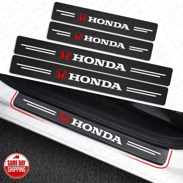 4 Car Door Plate Sill Scuff Cover Anti Scratch Decal Sticker Protector Fit Honda