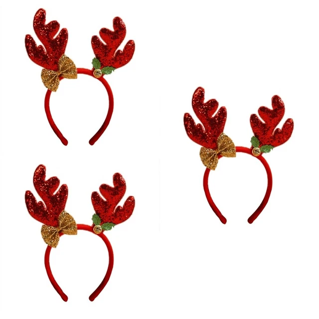 3x Weihnachten Geweih Haar Band Weihnachten Headwear Urlaub Stirnband