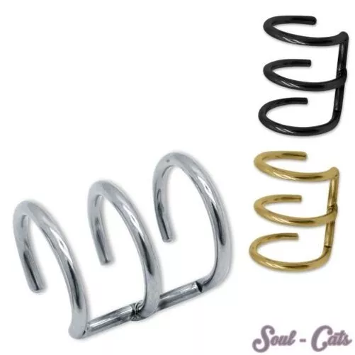 3er Clip Orecchio Orecchino a Clip Earcuff Orecchini senza Foro Finto Piercing