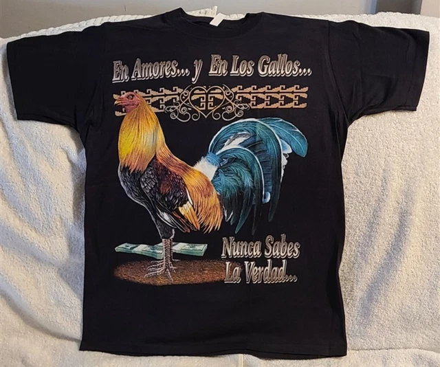 ROOSTER GALLO MONEY DINERO DOLLAR FARM COCK FIGHT MEXICO T-SHIRT
