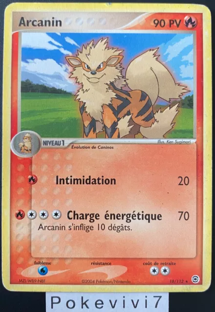 Pokemon Card ARCANINE 18/112 Rare Block EX Red Fire Green Sheet FR USED