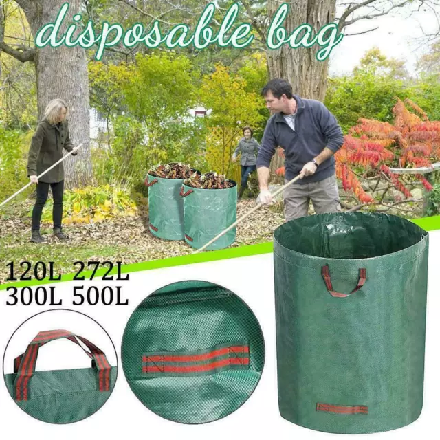 Garden Waste Bags 100/500L Refuse Large Heavy Duty Sack Grass Leaves Rubbish  Bag