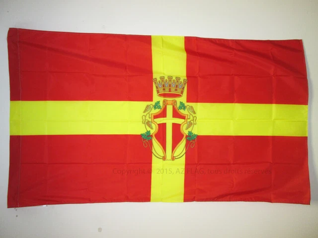 Drapeau Ville De Rome Avec Armes - 150x90 Cm - 100% Polyester - Fourreau Et Cordelette Inclus - AZ FLAG
