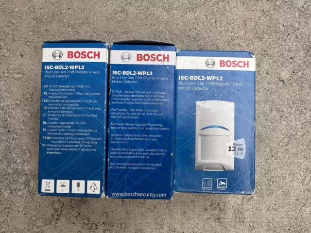 FREE SHIPPING - LOT OF THREE (3) BOSCH ISC-BDL2-WP12 PIR Motion Detector