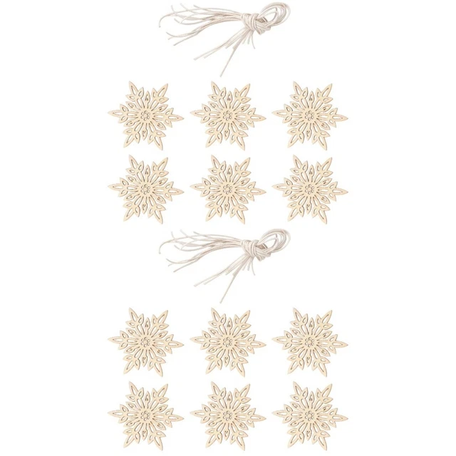 40 Pcs Unfinished Wood Hanging Ornament Wood Christmas Tree Ornaments