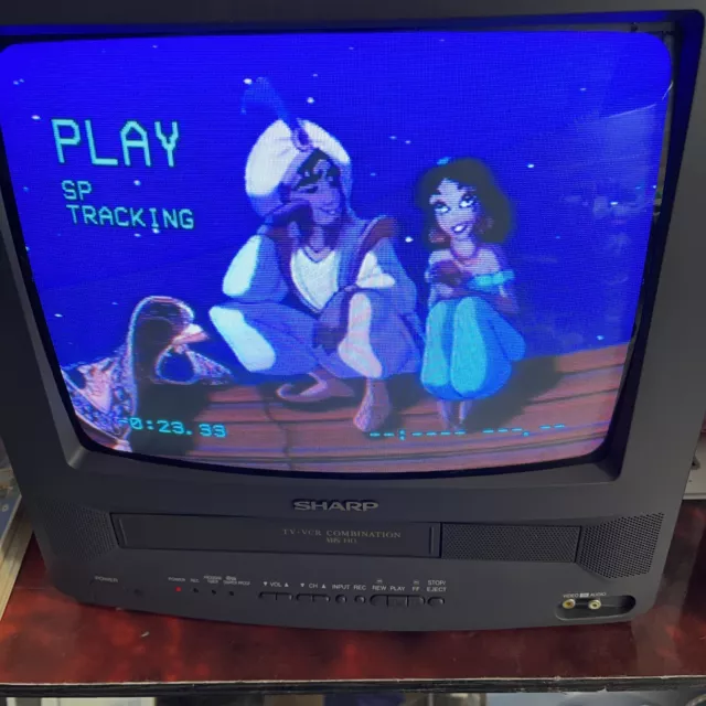 Tested Sharp 13VT-N100 13" CRT TV VCR Retro Gaming Combo VHS 🔆TESTED🔆