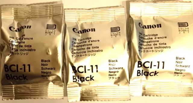 3 x Original Canon BCI-11BK Druckerpatrone Black in Folie