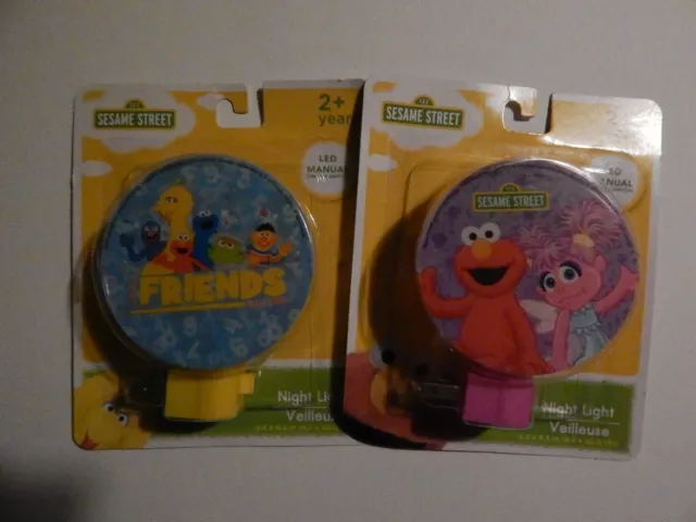 SESAME STREET Stocking Stuffers! NEW NIGHT LIGHTS Set of 2 ELMO and Abby FRIENDS