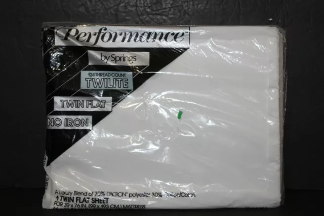 Performance by Springs Twilite Twin Flat Sheet No iron White NEW