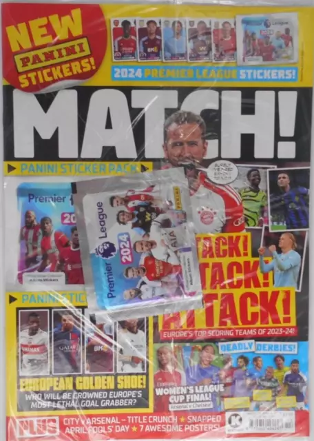 Match magazine 26th Mar 2024 Europe's Top Scoring Teams +Premier League Stickers