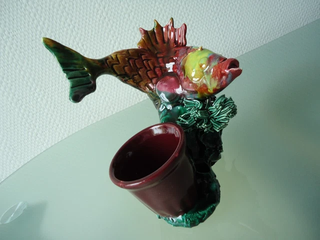 POISSON PORET-CRAYON CACTUS Ceramique Vallauris EUR 5,00 - PicClick FR