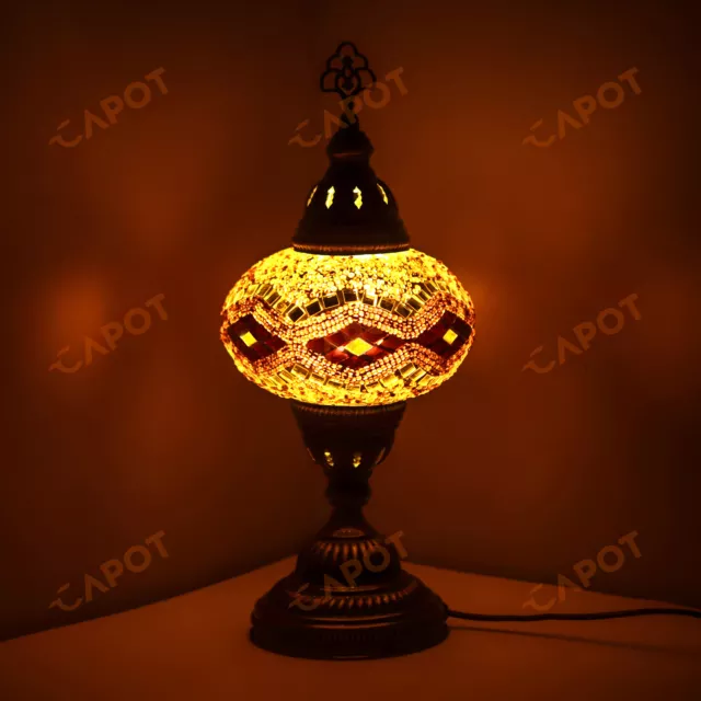 Lampe de bureau en mosaïque turque marocaine colorée Tiffany Table lit lampe