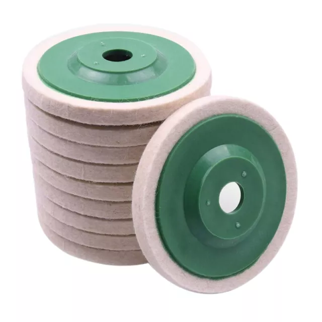 10Pcs 100Mm 4 Inch Wool Buffing Round Polishing Wheels Pads Polisher Wheels foA9