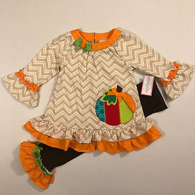 Emily Rose NWT Girls Size 4 Boutique Fall Thanksgiving Pumpkin Halloween Outfit