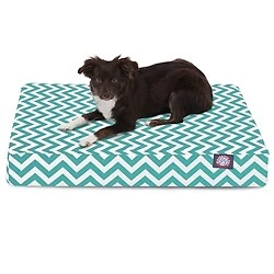 Majestic Pet 78899551230 Teal Chevron Small Orthopedic Memory Foam Rectangle Dog