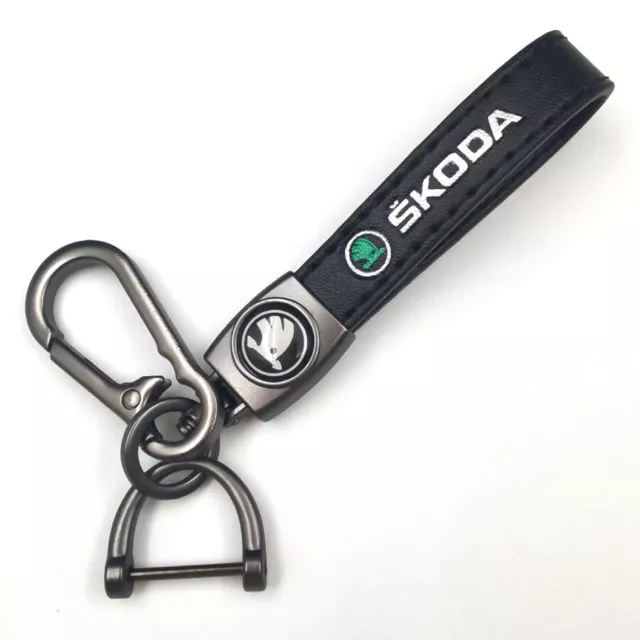 Für Skoda Schlüsselanhänger Leder Lanyards Embleme Keyring Metall Schlüsselbund