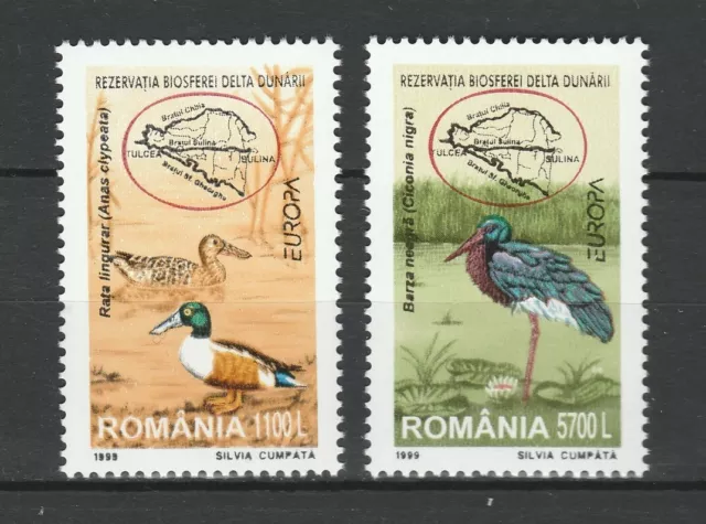 Romania 1999 CEPT Europa Birds 2 MNH stamps