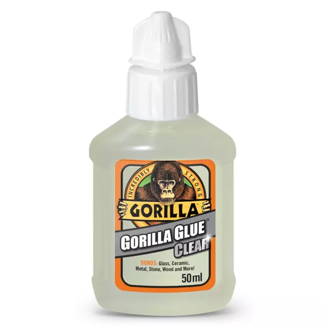 Gorilla Glue Clear 50ml Tough Indoor Outdoor For Glass Wood Metal Ceramic