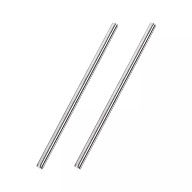 6mm x 200mm 304 Stainless Steel Solid Round Rod for DIY Craft - 2pcs