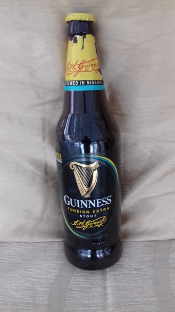 Guinness Foreign Extra Stout Empty Bottle With Cap. Nigeria. 600ml. 