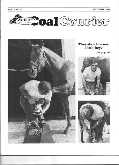 Aep Fuel Supply "Coal Courier Magazine Sept 1984 Coal Miner Blacksmith Morgan Co