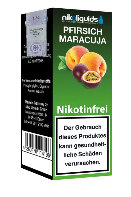 NikoLiquids Pfirsich-Maracuja Liquid 0mg Nikotin/ml