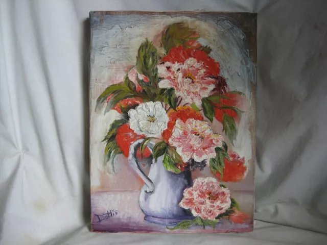 MARY STORM ORIGINAL WATERCOLOR BOARD FLORAL PAINTING