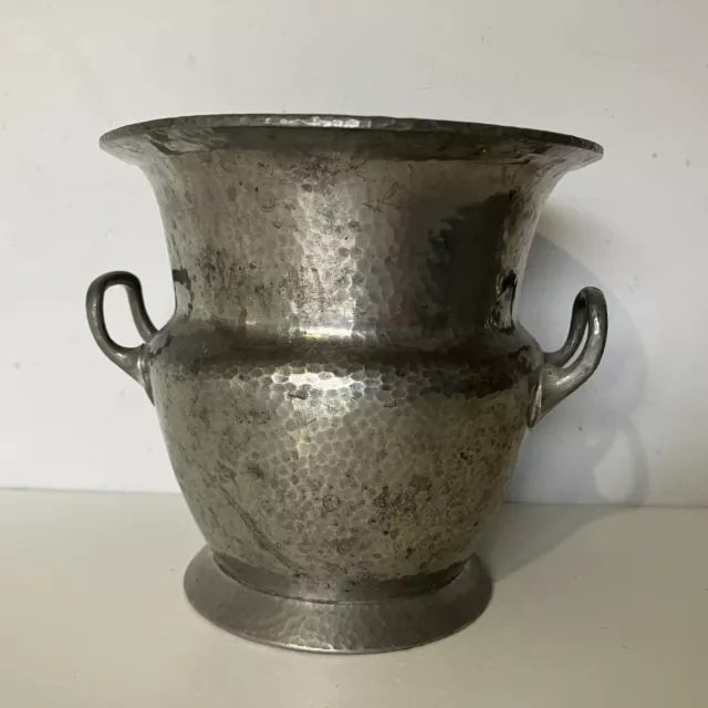 James Dixon Cornish Pewter Antique Arts & Crafts Art Nouveau Vase Planter Jardin