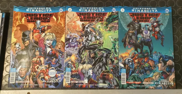 JUSTICE LEAGUE AMERICA UNIVERSO DC RINASCITA n.1-2-3 RW Lion con Poster