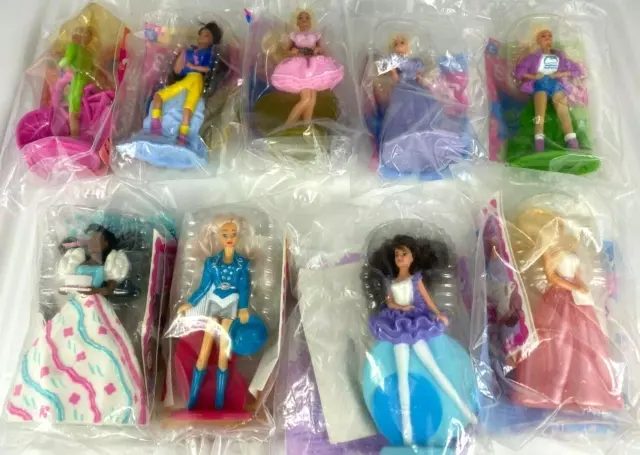 Lot Of 9 Mcdonald's Happy Meal Toy's Barbie Figurines From 1992 & 1994 Sealed