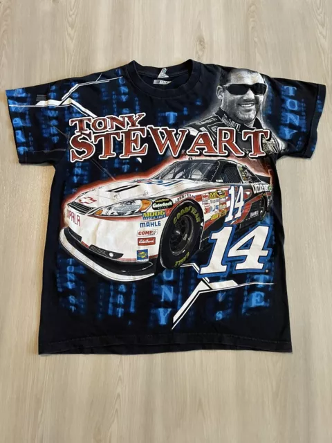 VTG Tony Stewart Nascar Racing Impala Matrix AOP All Over Print T-Shirt Mens med