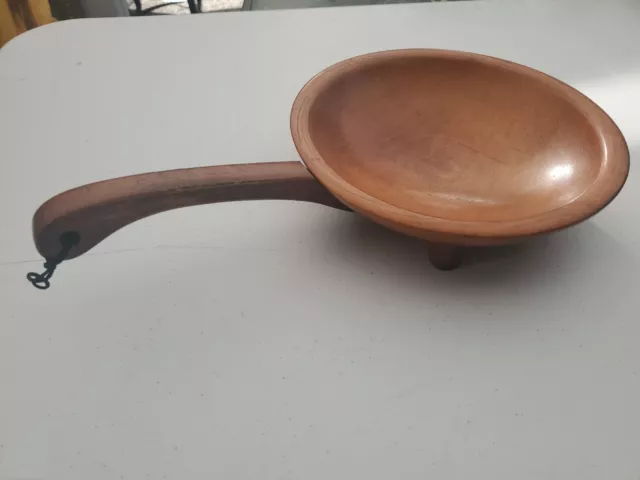 Vintage Munising Footed Wooden Bowl With Handle