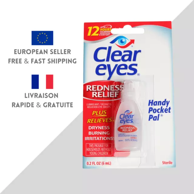 Clear Eyes Redness Relief Gouttes Soulage Rougeurs & Irritations Des Yeux 6 ML