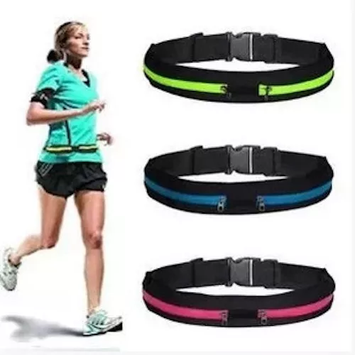 Travel Waist Zipped Money Key Security Pouch Sport Running Belt Double Pockets