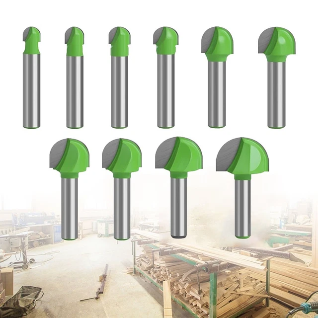 1x Totalmente Nuevo Router de Hormigón MDF Broca Tallado Carburo Aleación Verde Nariz Redonda