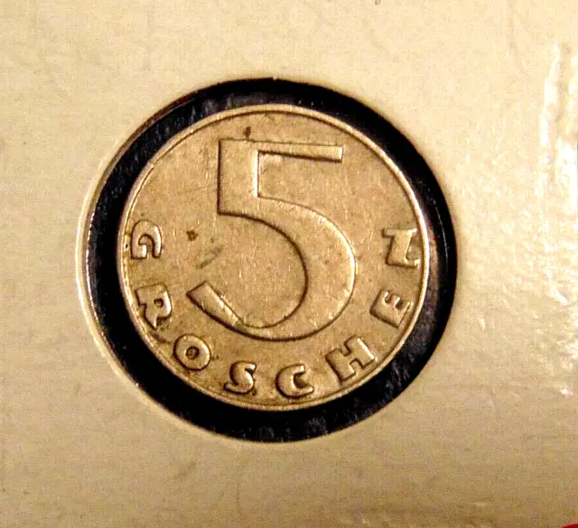 Austria 1931 5 five GROSCHEN coin 2