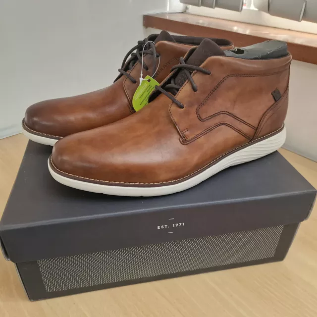 MEN'S ROCKPORT GARETT Chukka Leather Boots - Brown / Cognac . UK Size ...