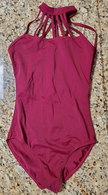 Balera Leotard Strappy Size adult Medium Dance Ballet Burgundy